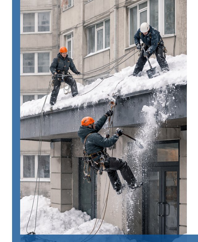 Безопасная очистка навесов от снега в Евпатории круглогодично