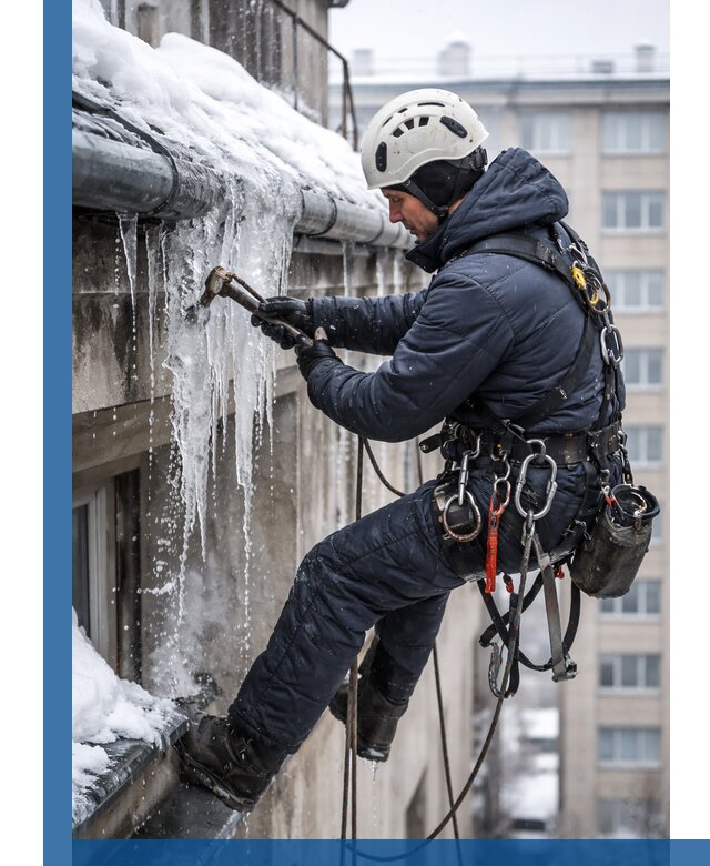 Удаление наледи и чистка водостоков в Евпатории оперативно и безопасно