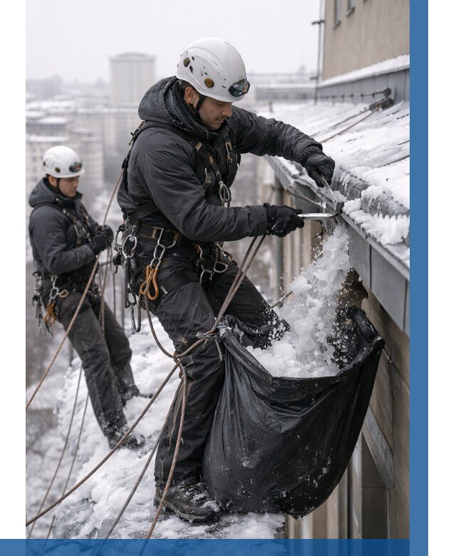 Аварийная очистка крыши в Евпатории под ключ от 316 р. | ВЫСОТНИК-Евп