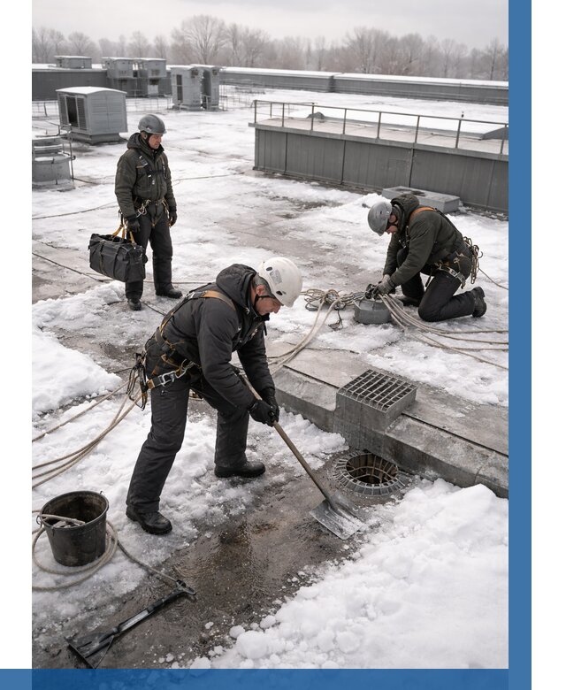 Абонентское обслуживание кровли зимой в Евпатории от 8426 р. | ВЫСОТНИК-Евп