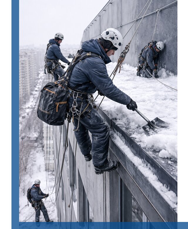 Абонентское обслуживание кровли зимой в Евпатории регулярный уход