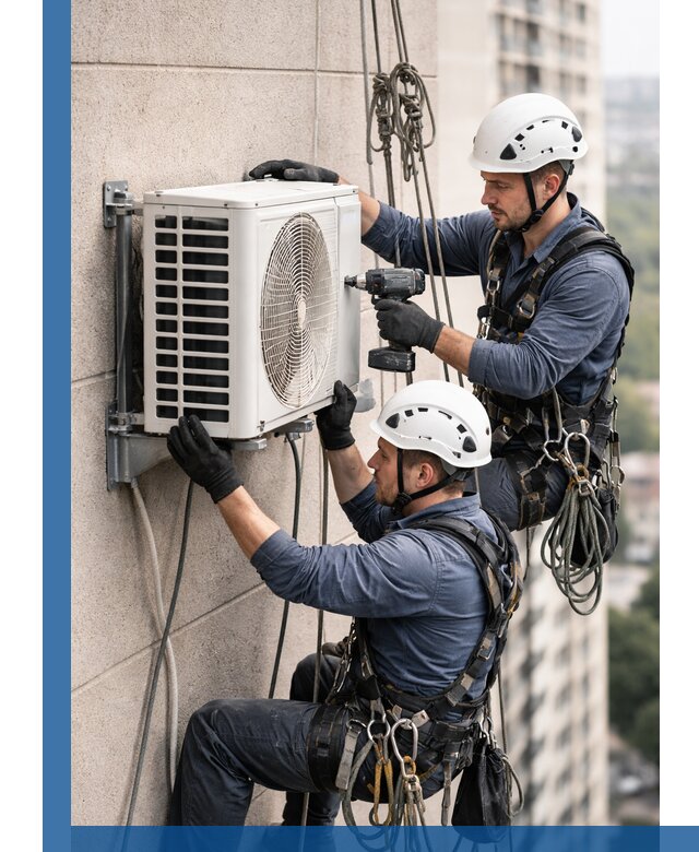 Монтаж внешнего блока кондиционера в Евпатории установка и крепление