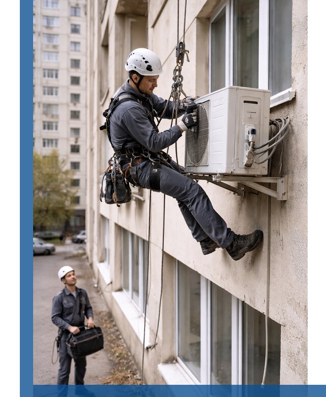 Демонтаж внешнего блока кондиционера в Евпатории профессионально