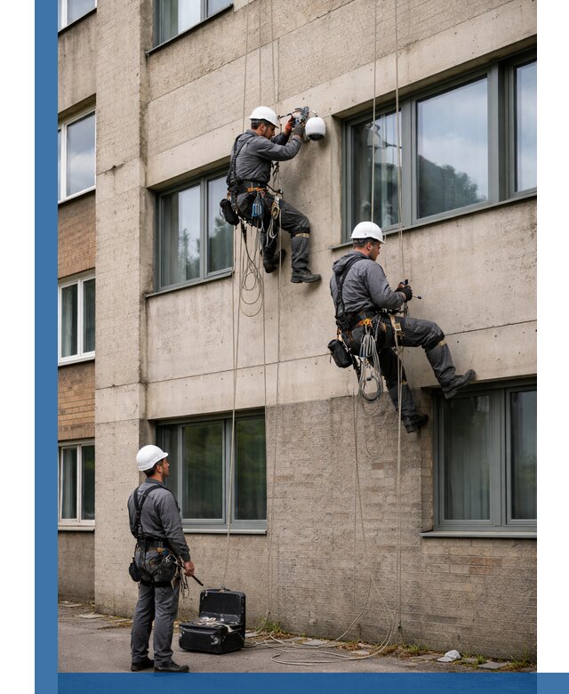 Монтаж фасадных камер видеонаблюдения в Евпатории под ключ