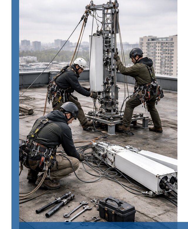 Демонтаж антенн на крыше зданий в Евпатории с гарантией