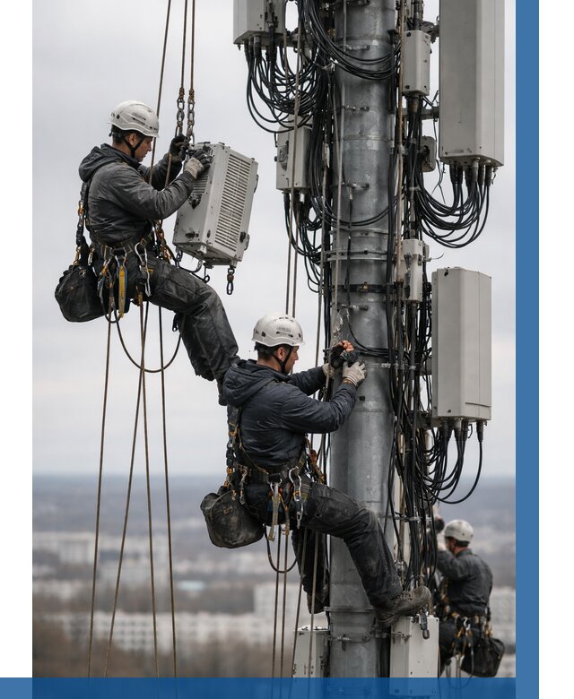Монтаж оборудования связи на мачте в Евпатории от 7900 р. | ВЫСОТНИК-Евп