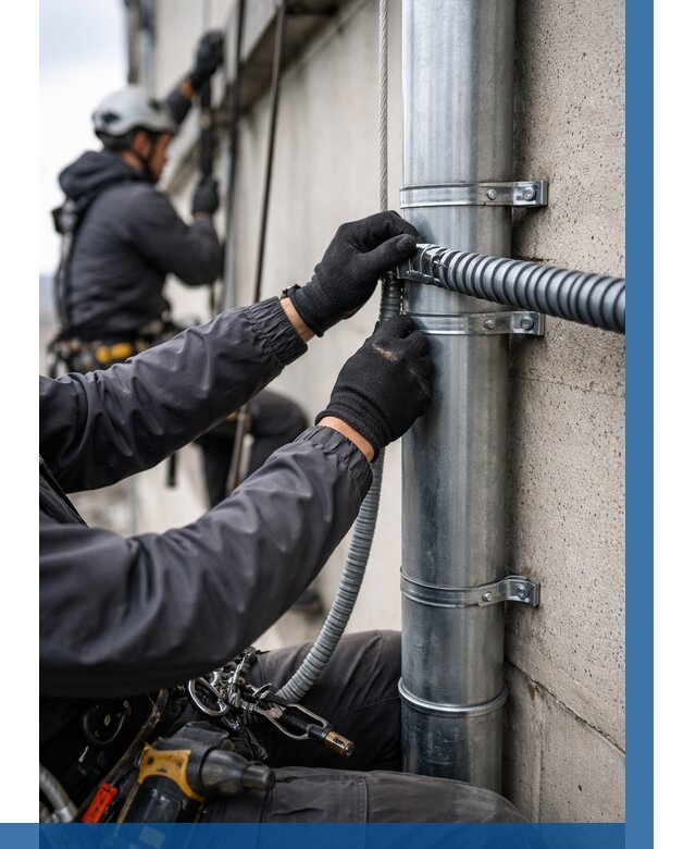 Монтаж гофры для кабеля в Евпатории от 316 р. | ВЫСОТНИК-Евп