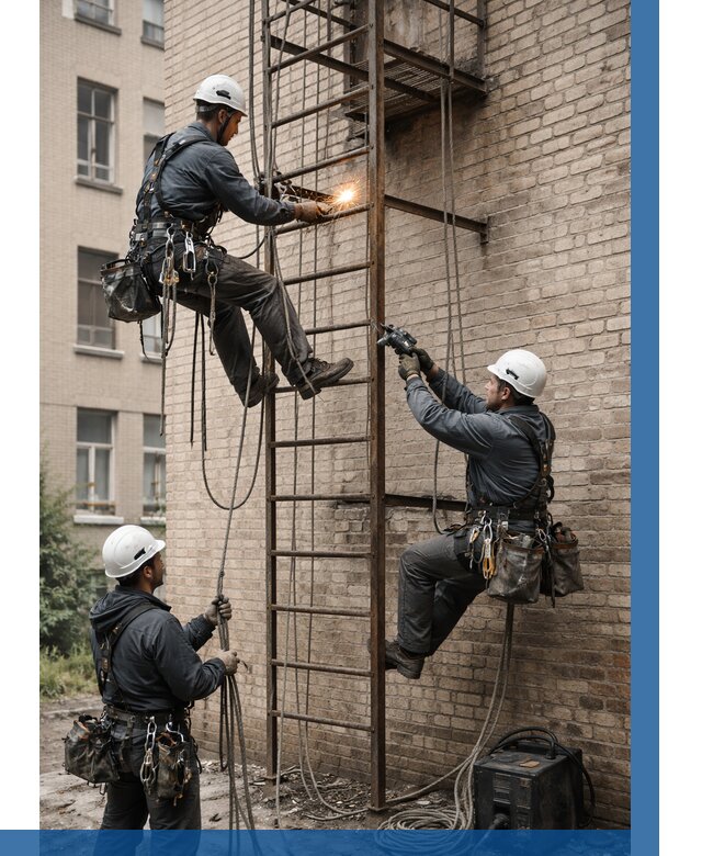 Ремонт пожарной лестницы в Евпатории от 7900 р. | ВЫСОТНИК-Евп