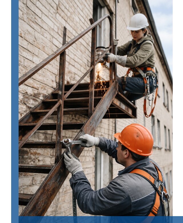 Ремонт и восстановление пожарных лестниц с выездом в Евпатории