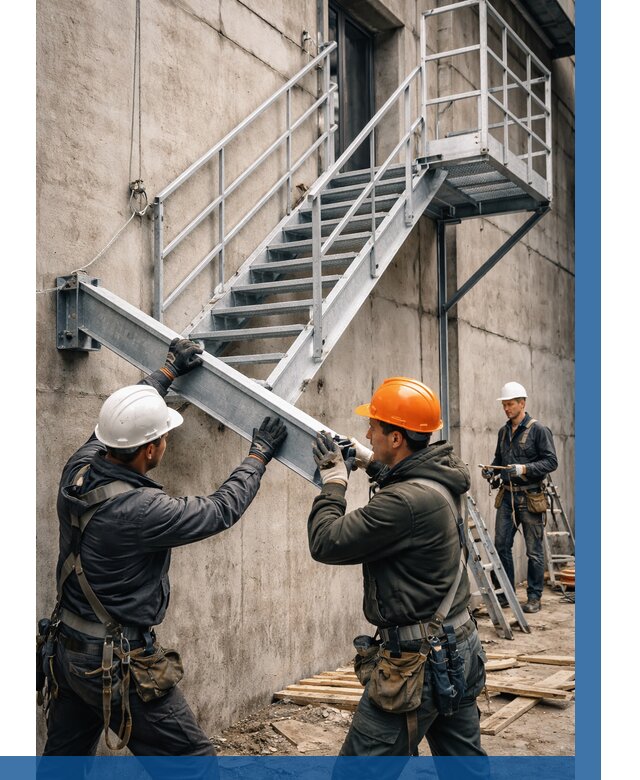 Монтаж металлических лестниц в Евпатории от 15800 р. | ВЫСОТНИК-Евп