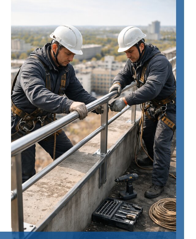 Монтаж перил на высоте в Евпатории от 2633 р. | ВЫСОТНИК-Евп