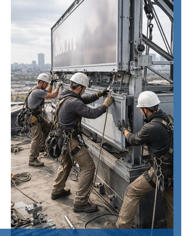 Монтаж крышной рекламной конструкции в Евпатории от 63198 р.|ВЫСОТНИК-Евп