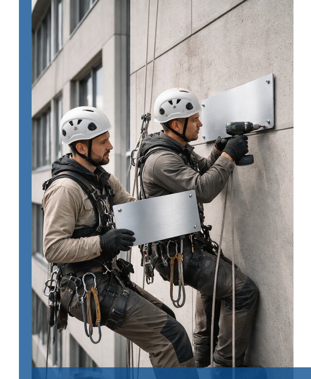 Монтаж табличек и указателей в Евпатории для зданий и сооружений