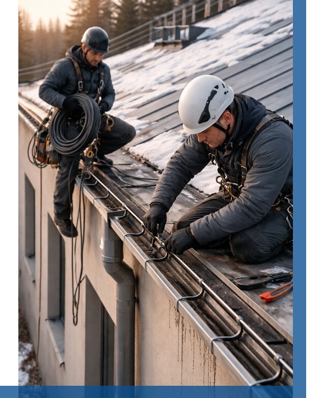 Монтаж греющего кабеля на кровле в Евпатории от 474 р. | ВЫСОТНИК-Евп