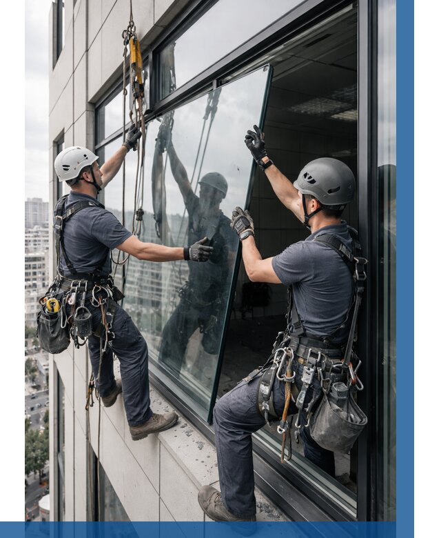 Замена стеклопакетов на высоте в Евпатории от 5793 р. | ВЫСОТНИК-Евп