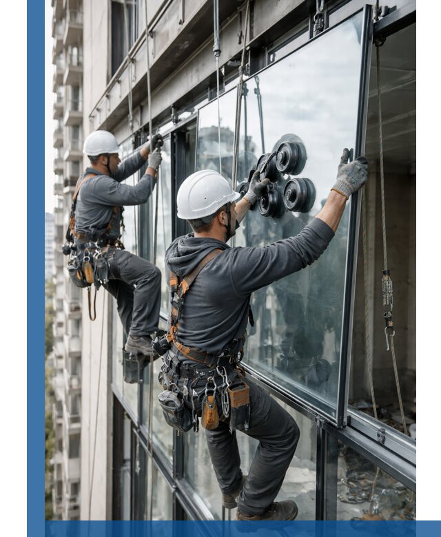 Витражное остекление фасадов и лоджий в Евпатории под ключ