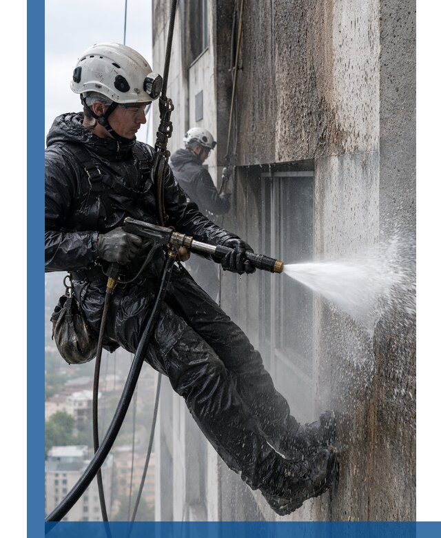 Гидроструйная очистка фасадов и конструкций в Евпатории