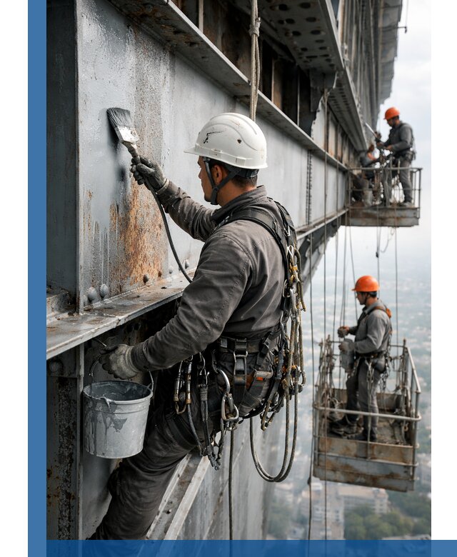 Покраска металлоконструкций на высоте в Евпатории профессионально