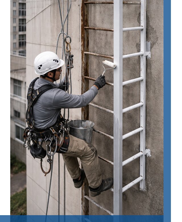 Покраска пожарных лестниц в Евпатории от 4740 р. | ВЫСОТНИК-Евп
