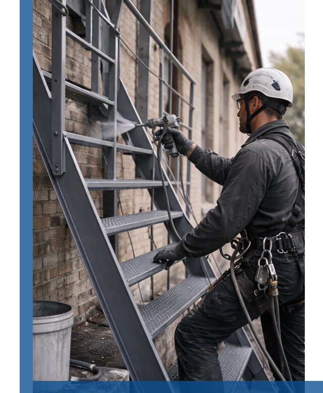 Покраска и антикоррозионная защита пожарных лестниц в Евпатории