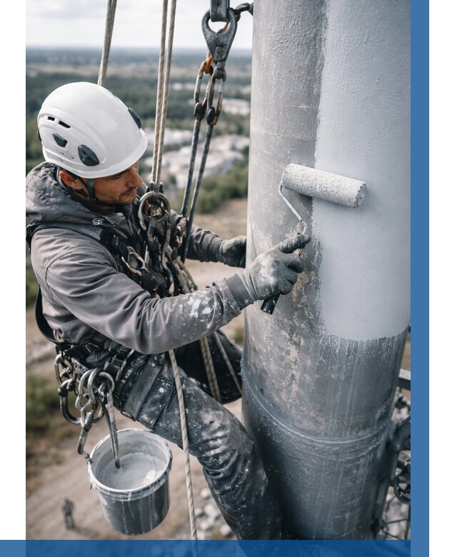 Покраска мачт связи под ключ в Евпатории от 895 р. | ВЫСОТНИК-Евп