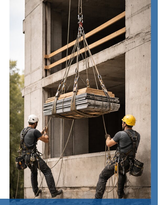 Подъем материала на этаж веревками в Евпатории от 1580 р. | ВЫСОТНИК-Евп