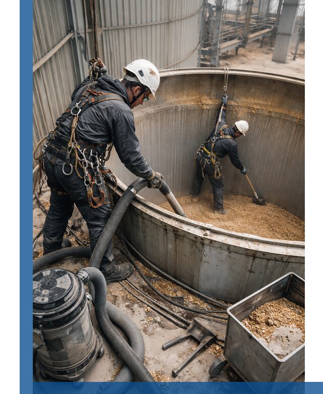 Профессиональная чистка зерновых бункеров в Евпатории с выездом