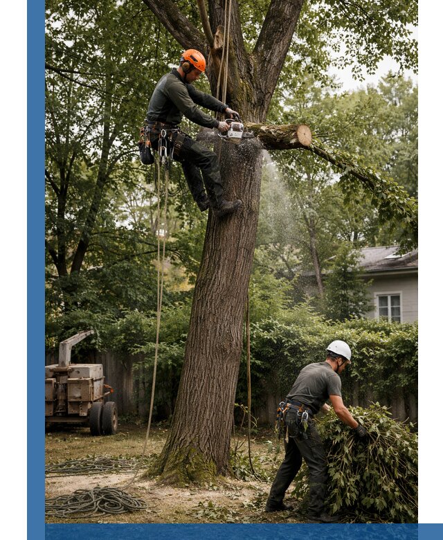Кронирование деревьев в Евпатории, безопасная высотная обрезка
