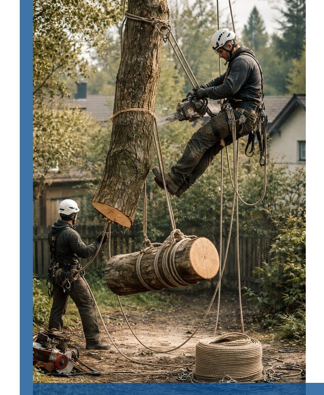 Валка деревьев частями в Евпатории, безопасно и аккуратно