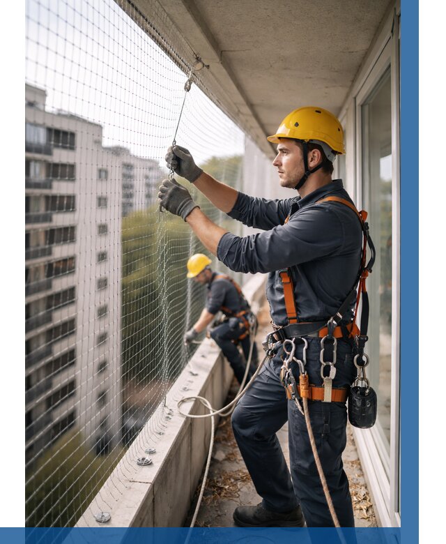 Монтаж сетки от птиц в Евпатории от 4740 р. | ВЫСОТНИК-Евп